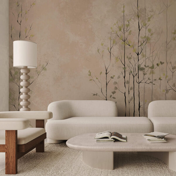 Grupa drzew z liśćmi