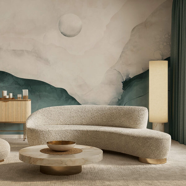 Fototapeta Fototapeta Obraz przedstawiający górę z księżycem na niebie (SKU: t00298)