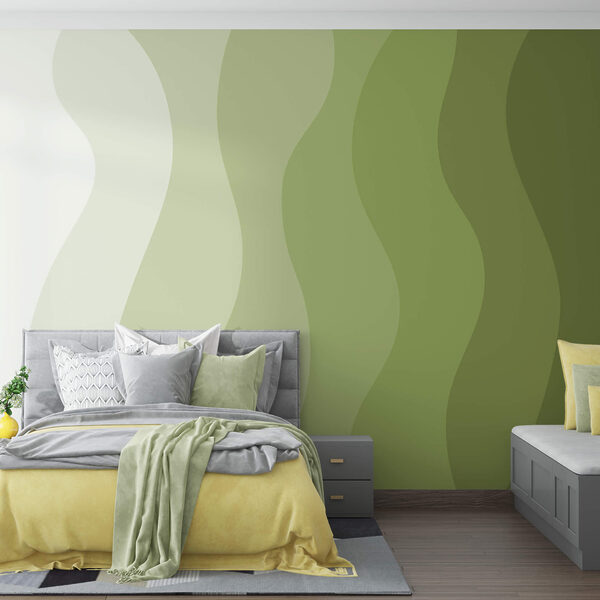 Zielone i białe faliste linie