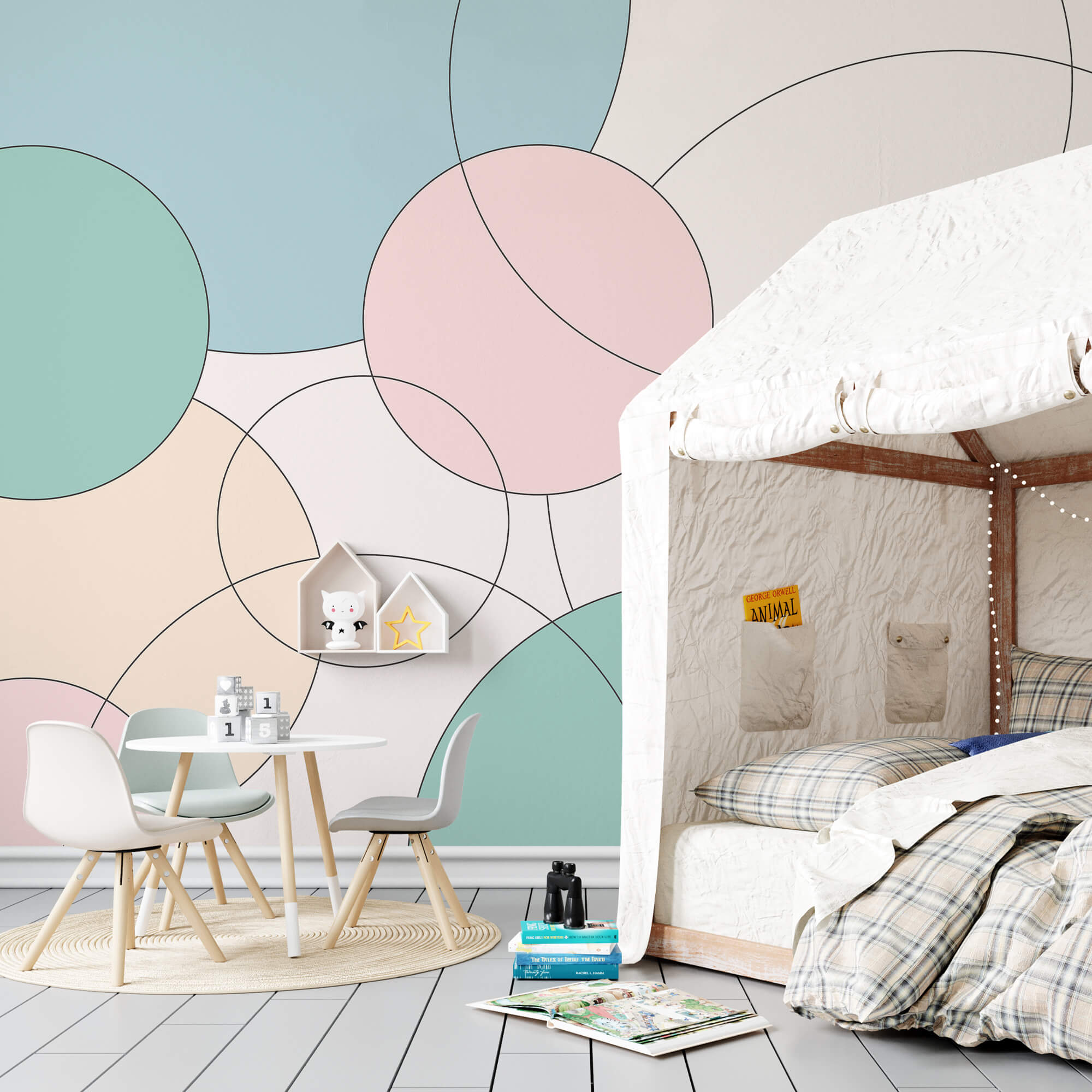 Wzór z kółek i liści