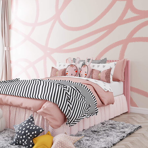 Różowe linie na białym tle