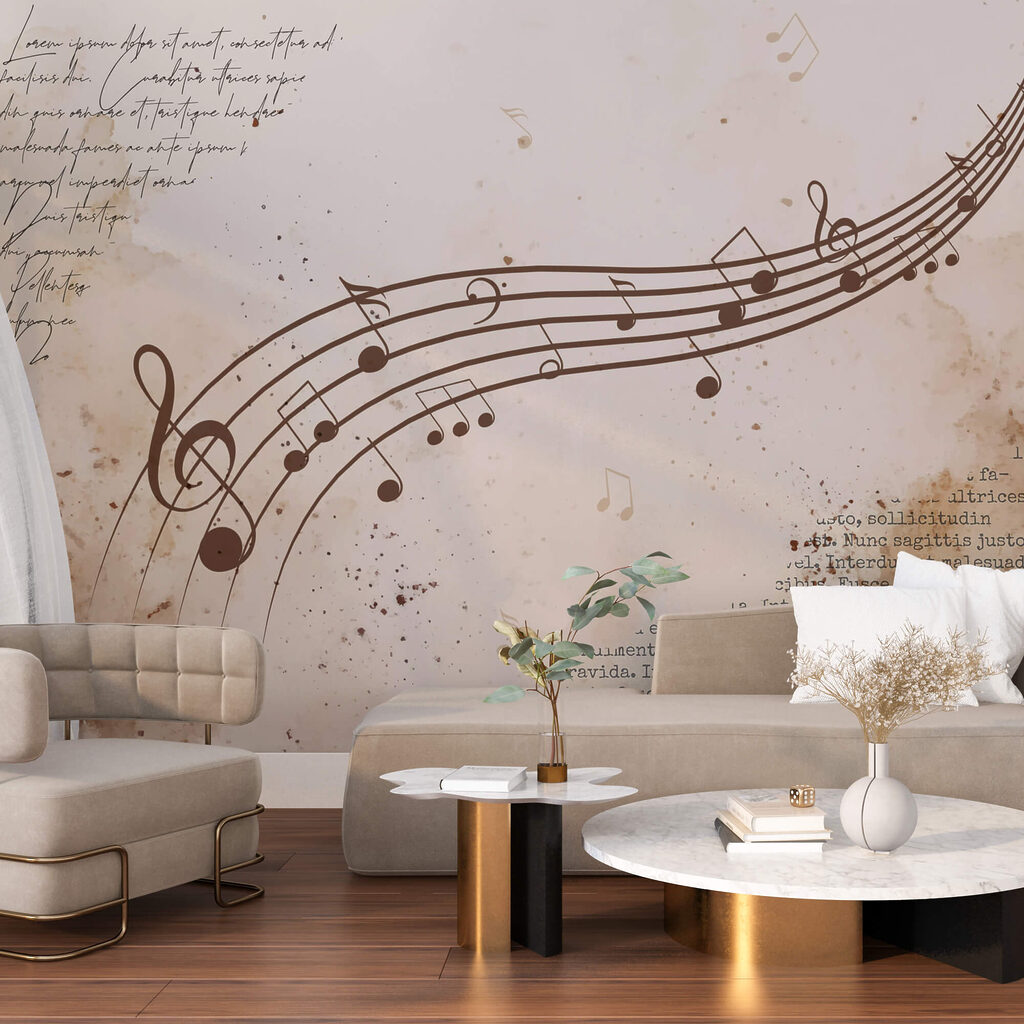 Nuty muzyczne na kartce Nuty muzyczne na kartce