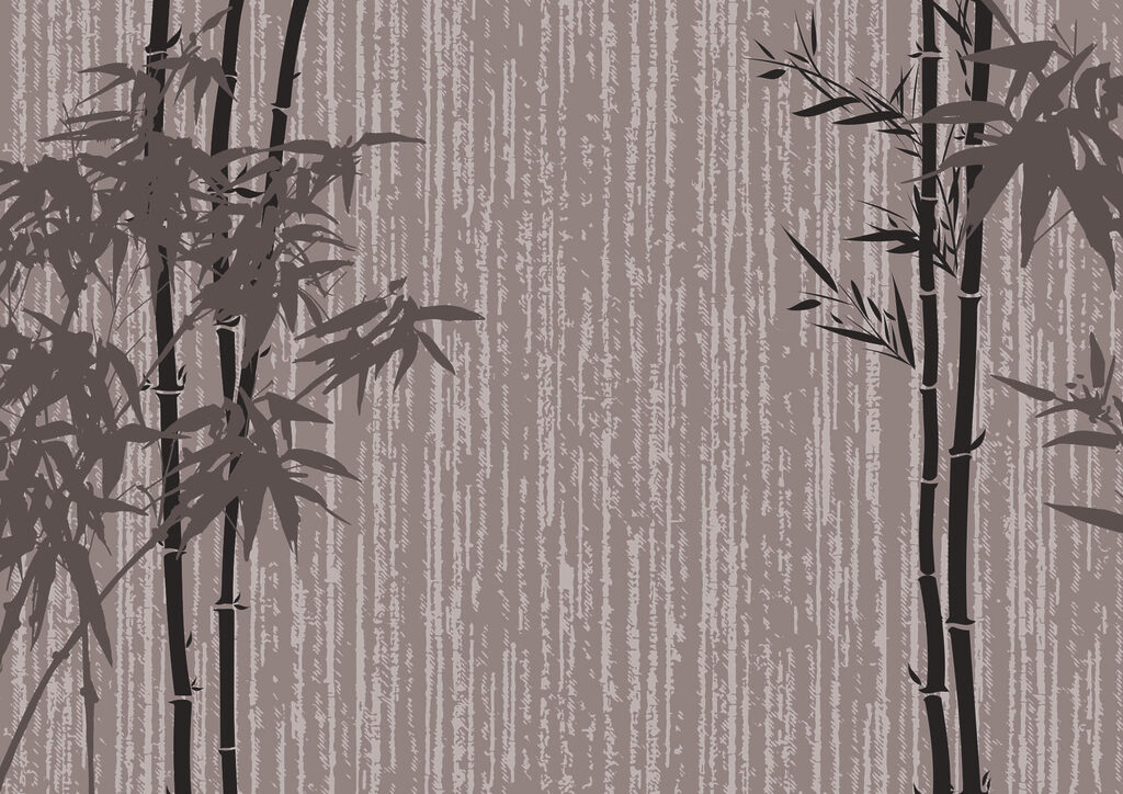 Bamboo trees on a wall