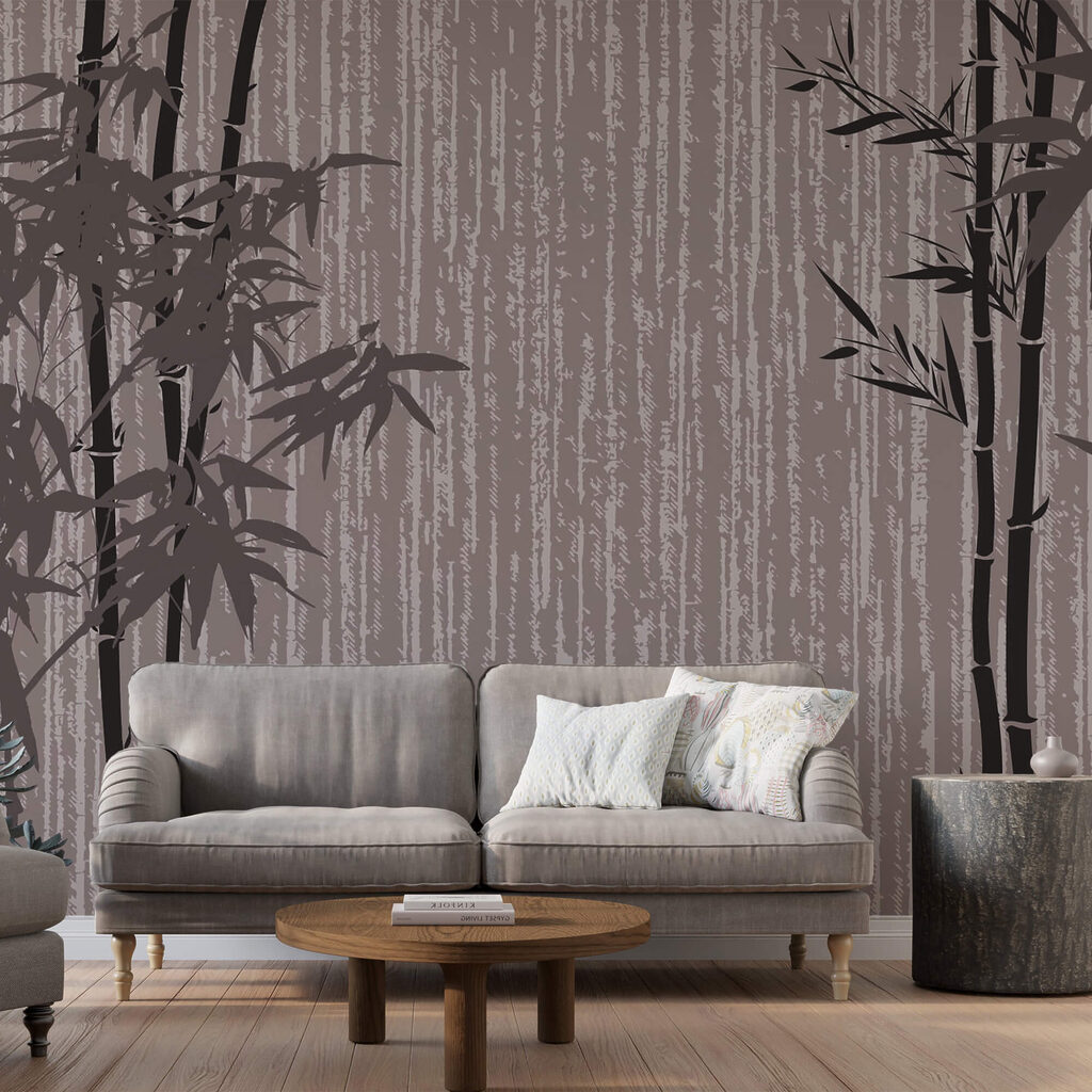 Bambusowe drzewa na ścianie