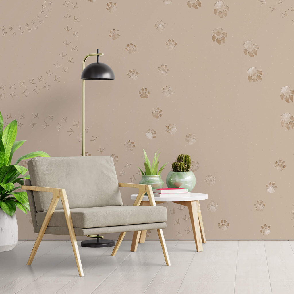 Wzór śladów łap i ptaków