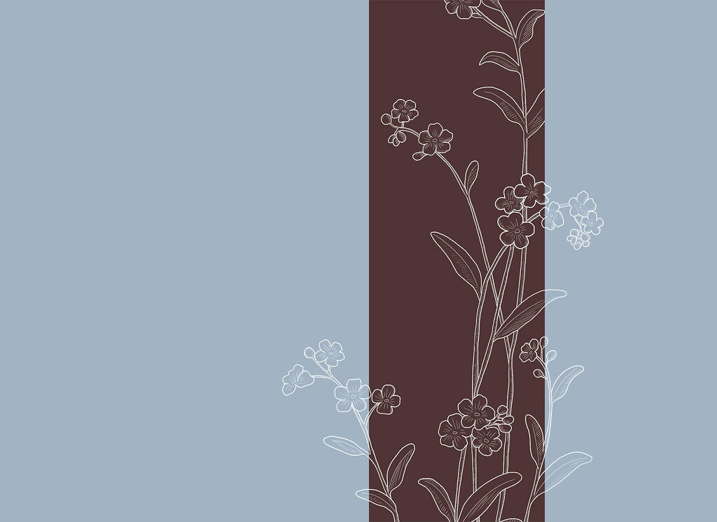 Elegant flowers on a two-tone background
