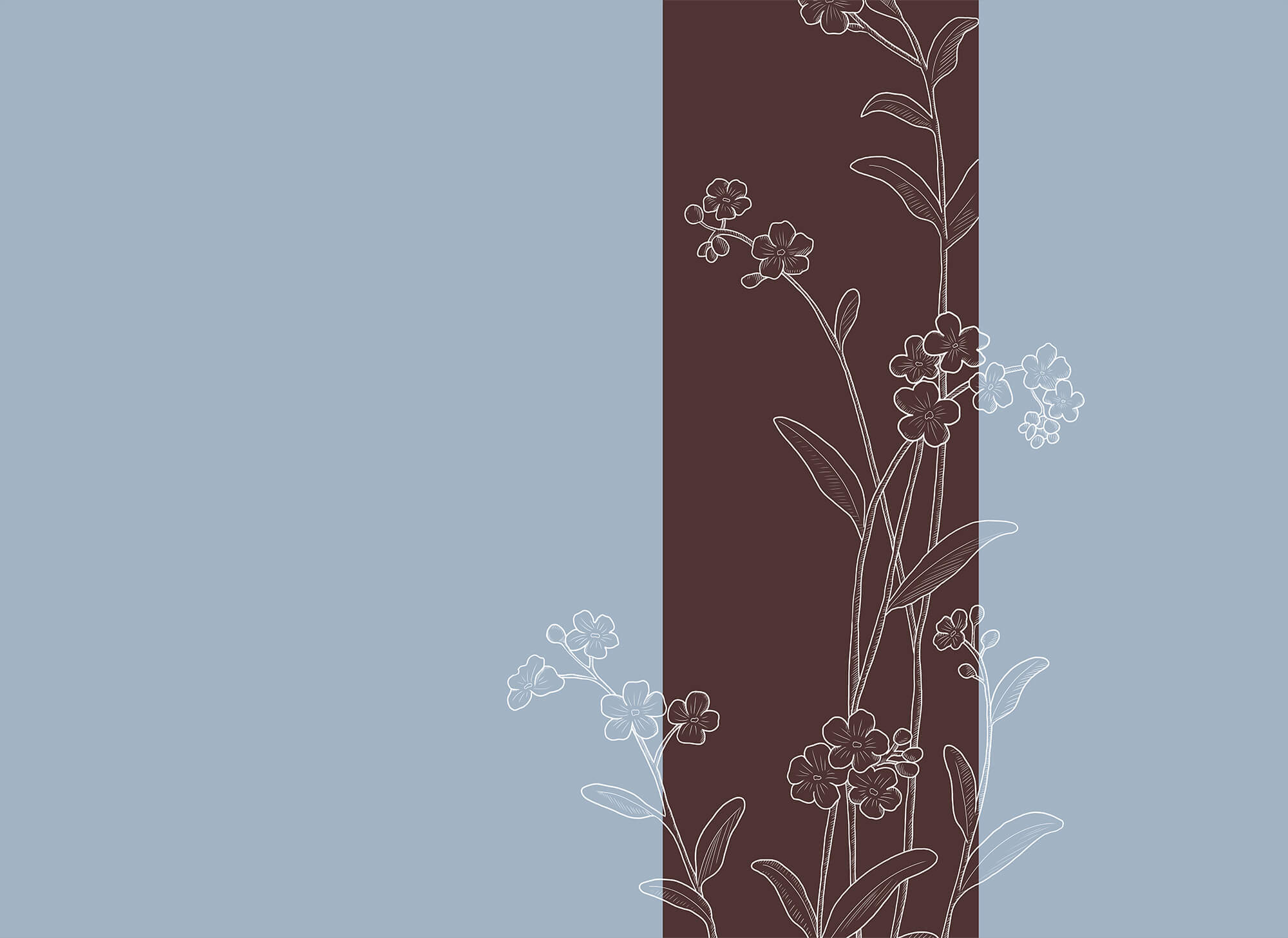 Elegant flowers on a two-tone background