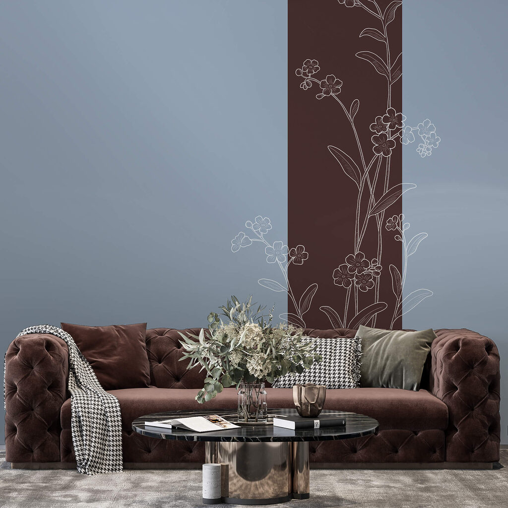 Eleganckie kwiaty na dwukolorowym tle