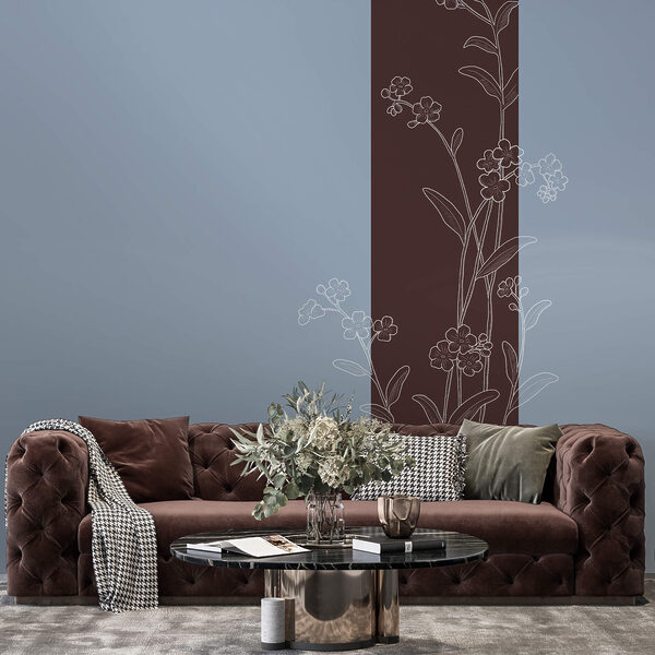 Eleganckie kwiaty na dwukolorowym tle