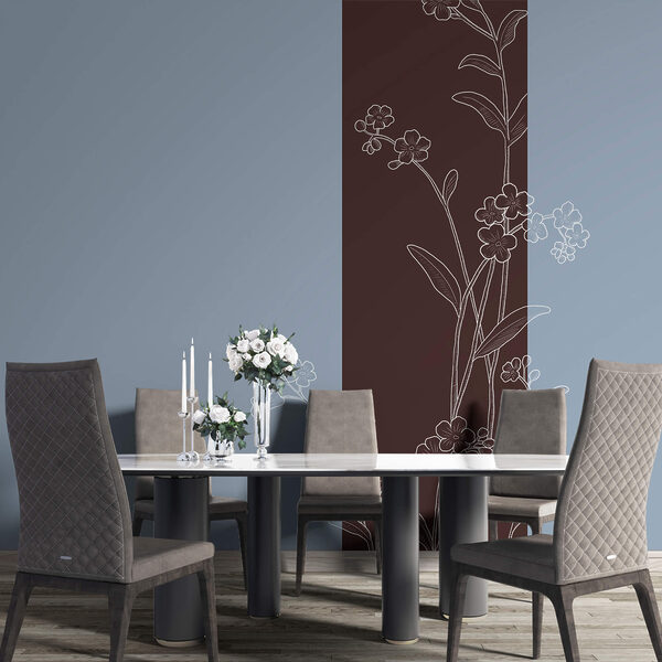 Eleganckie kwiaty na dwukolorowym tle