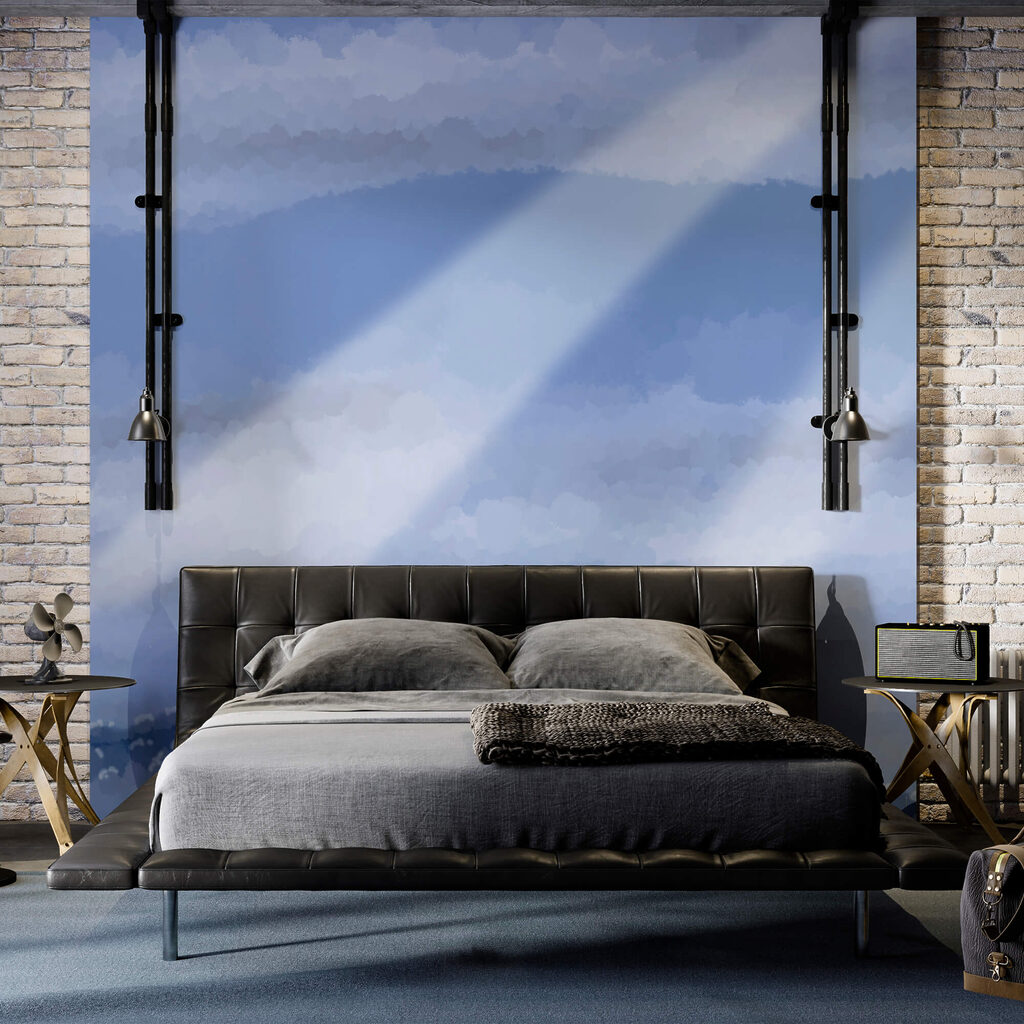 Chmury i promienie światła na niebie