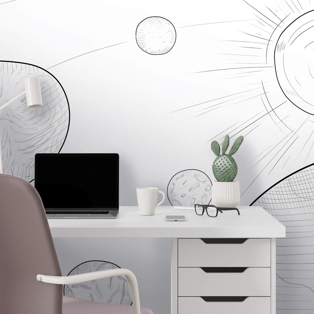 Rysunek planet i słońca