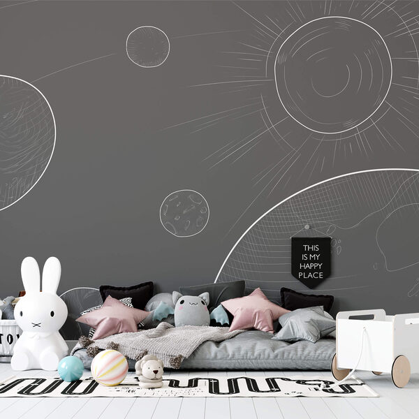 Szare tło z okręgami i słońcem Szare tło z okręgami i słońcem