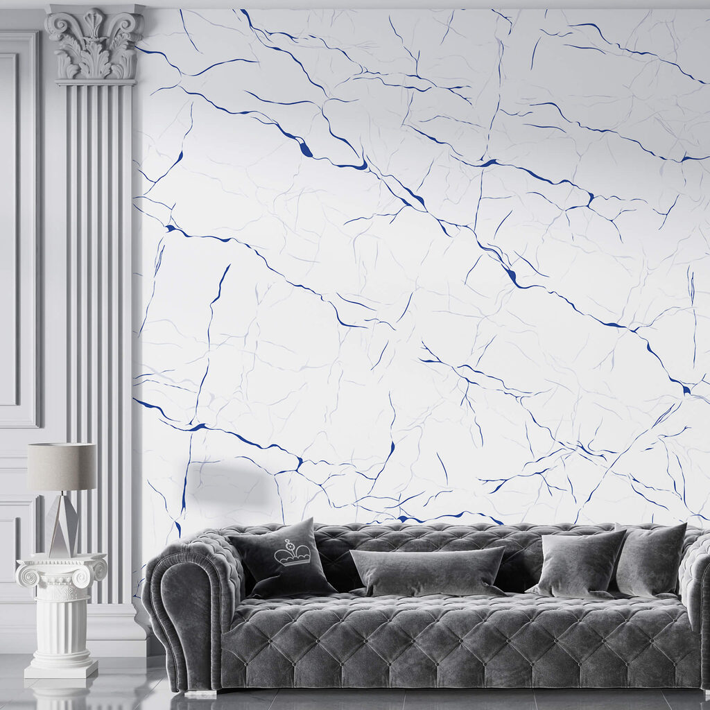 Biała powierzchnia z niebieskimi liniami