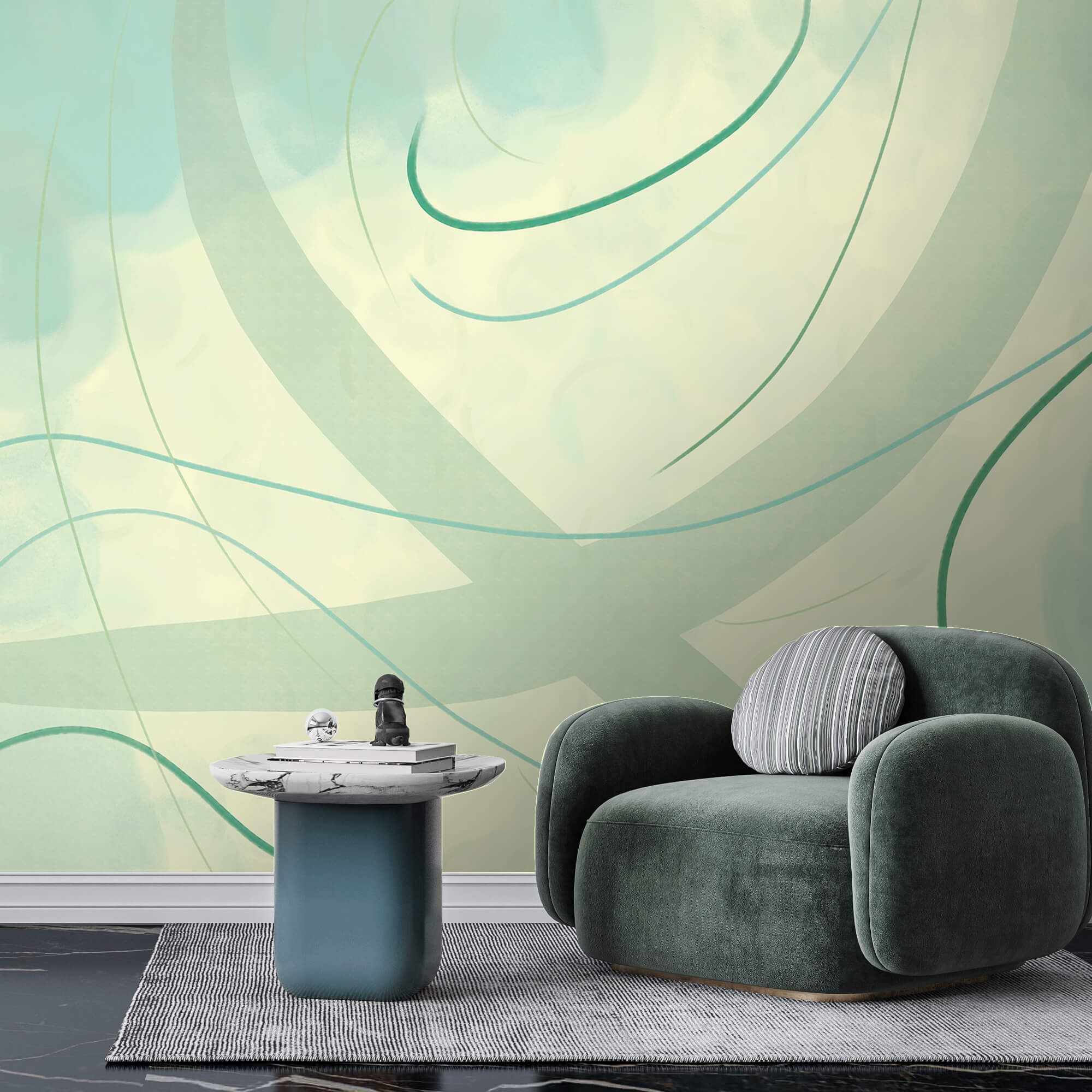 Delikatne zawirowania kolorów i form