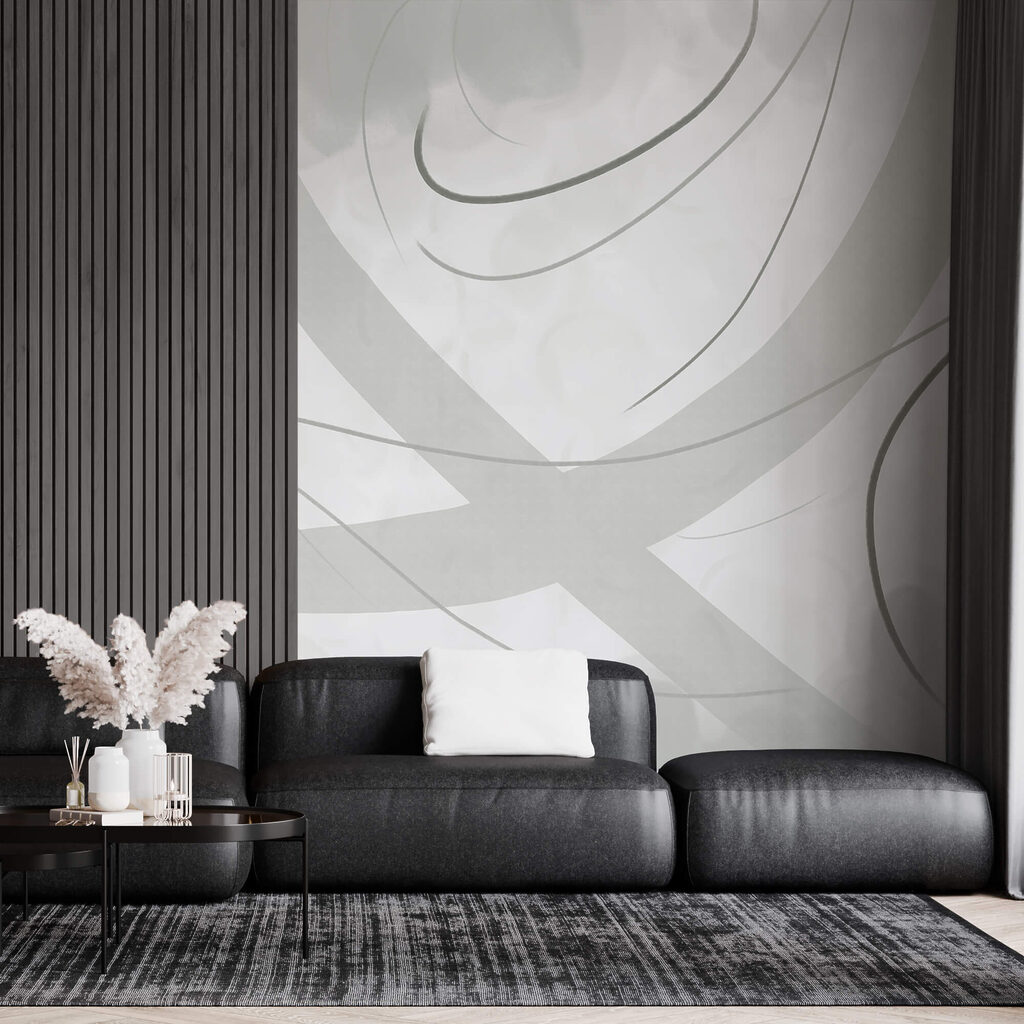 Białe i szare tło z liniami i krzywymi