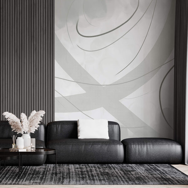 Białe i szare tło z liniami i krzywymi