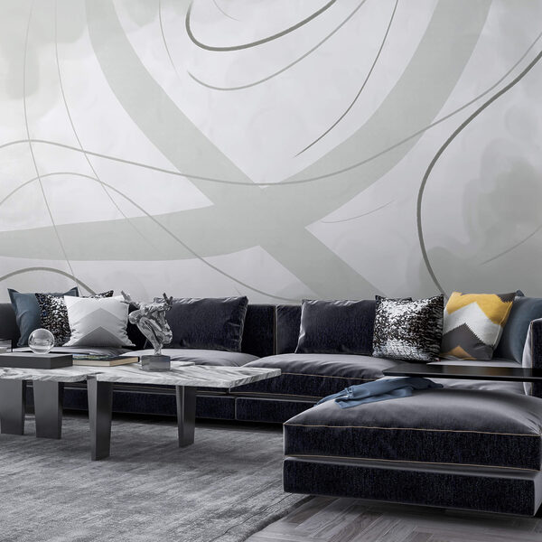 Białe i szare tło z liniami i krzywymi