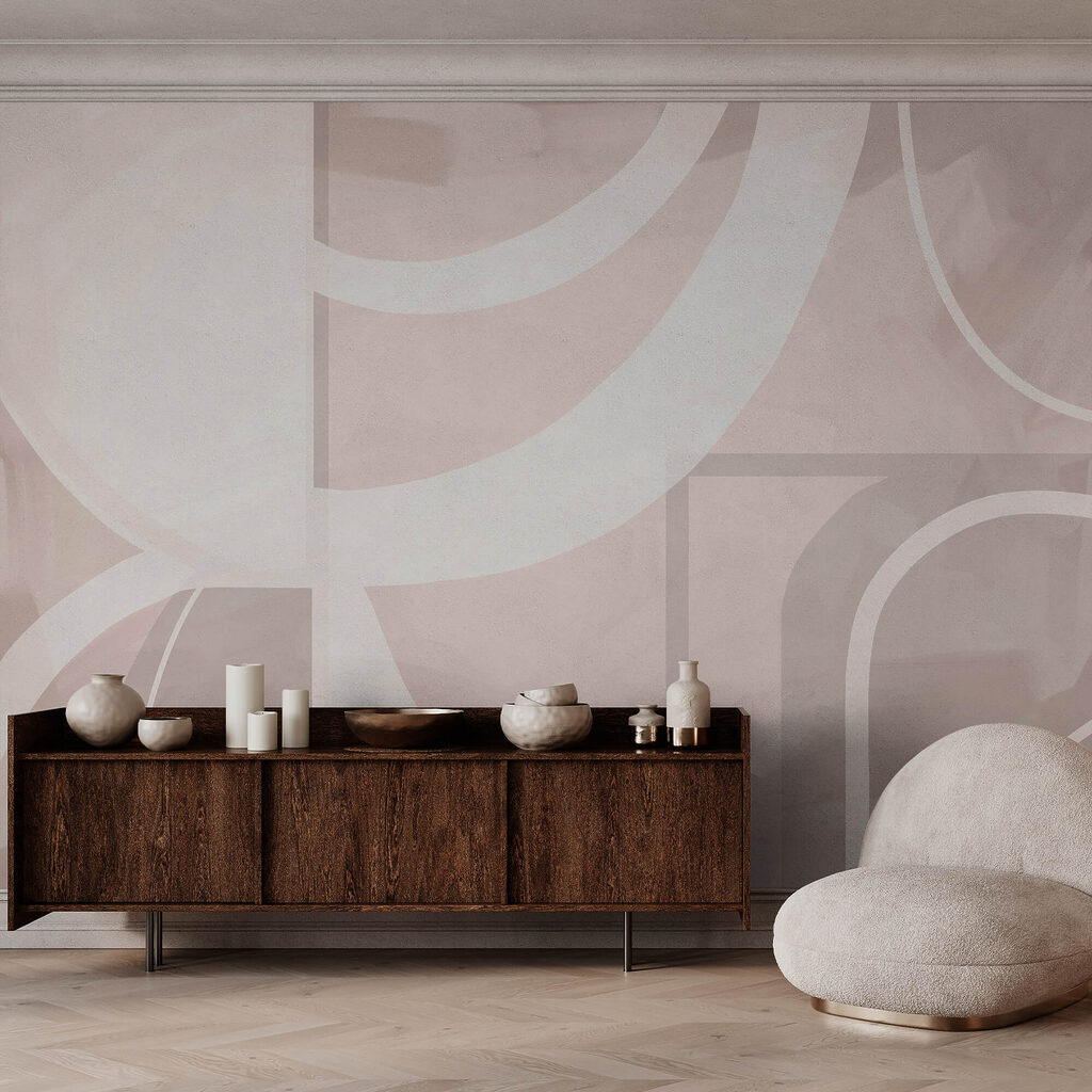 Abstrakcyjne kształty w delikatnych pastelowych kolorach