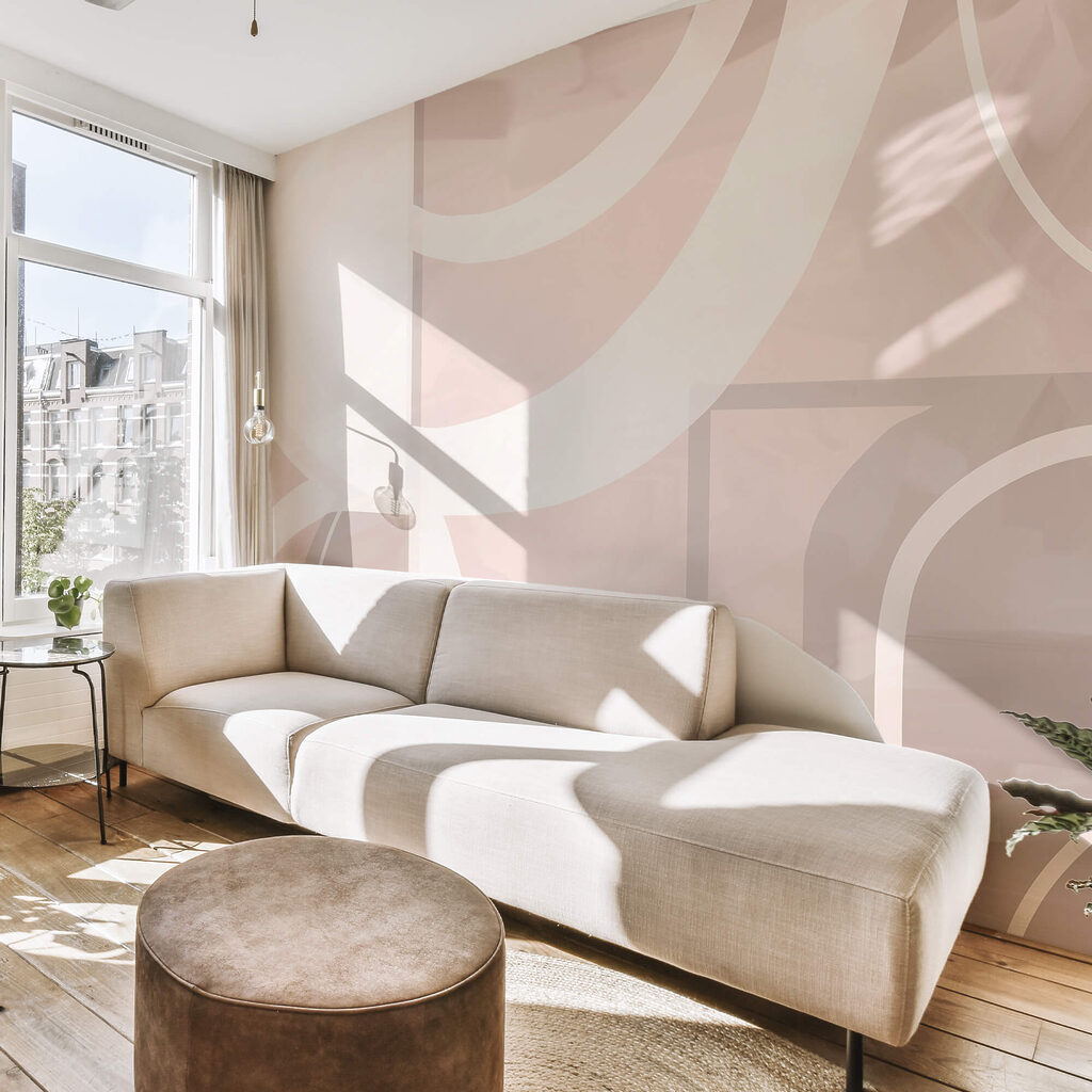 Abstrakcyjne kształty w delikatnych pastelowych kolorach