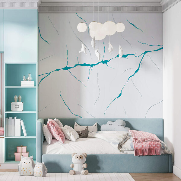 Niebieskie linie na białej powierzchni Niebieskie linie na białej powierzchni