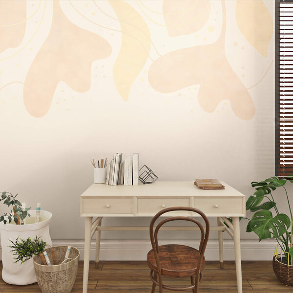 Delikatne pastelowe liście na miękkim tle