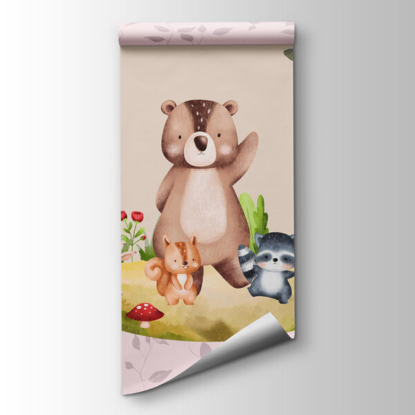 Cartoon of animals in a forest