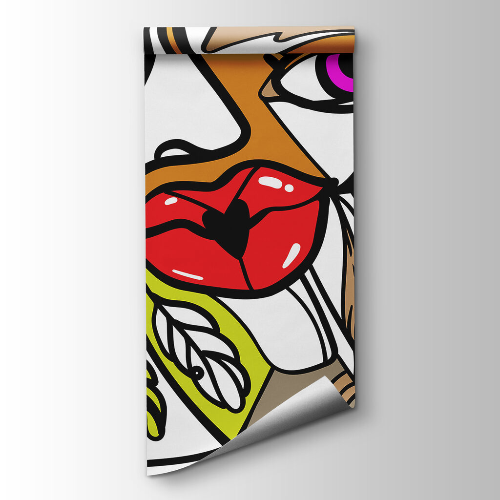 - Vibrant face with bold patterns