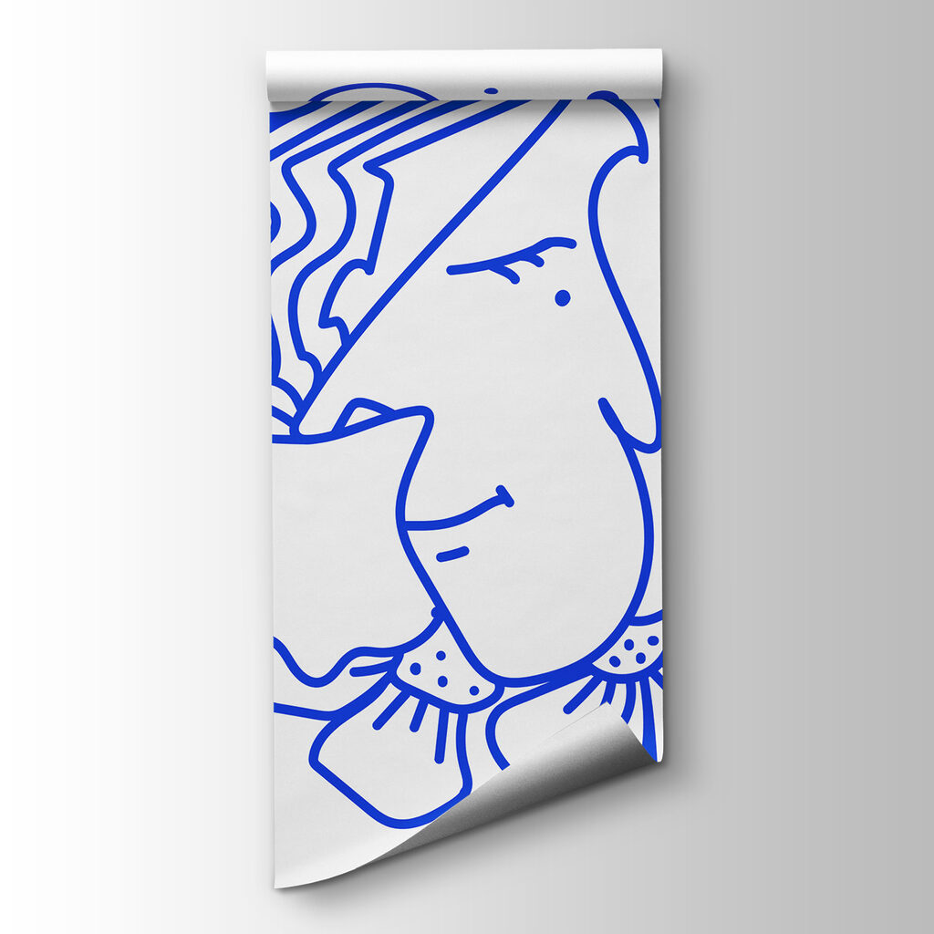 Drawing of a woman with flowers