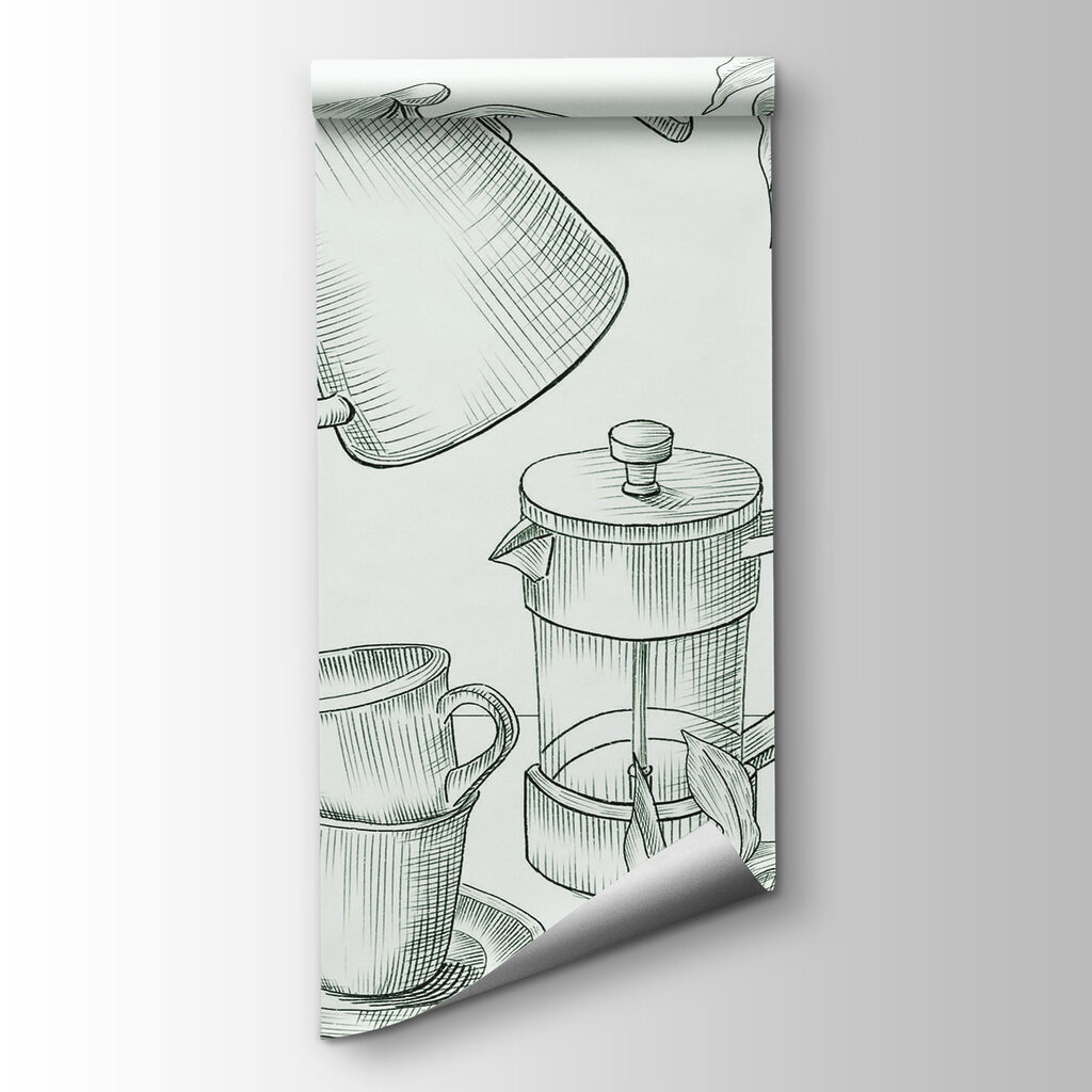 Drawing of coffee brewing