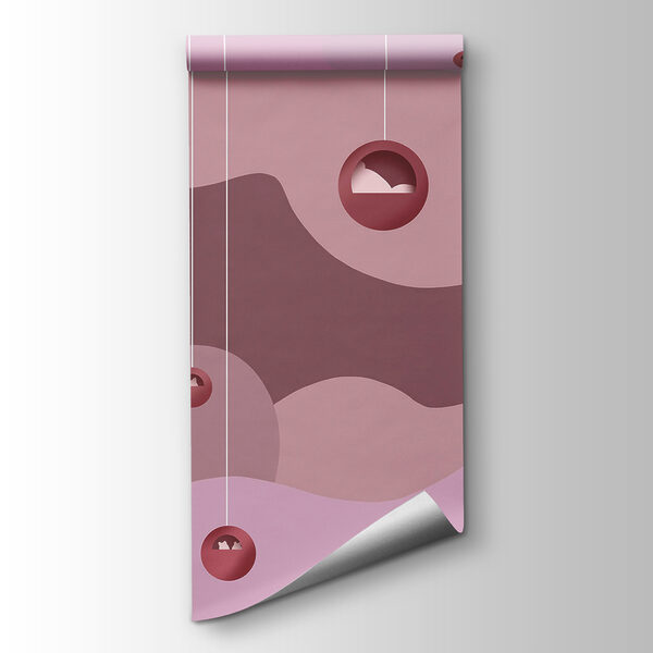 Purple and pink background with balls