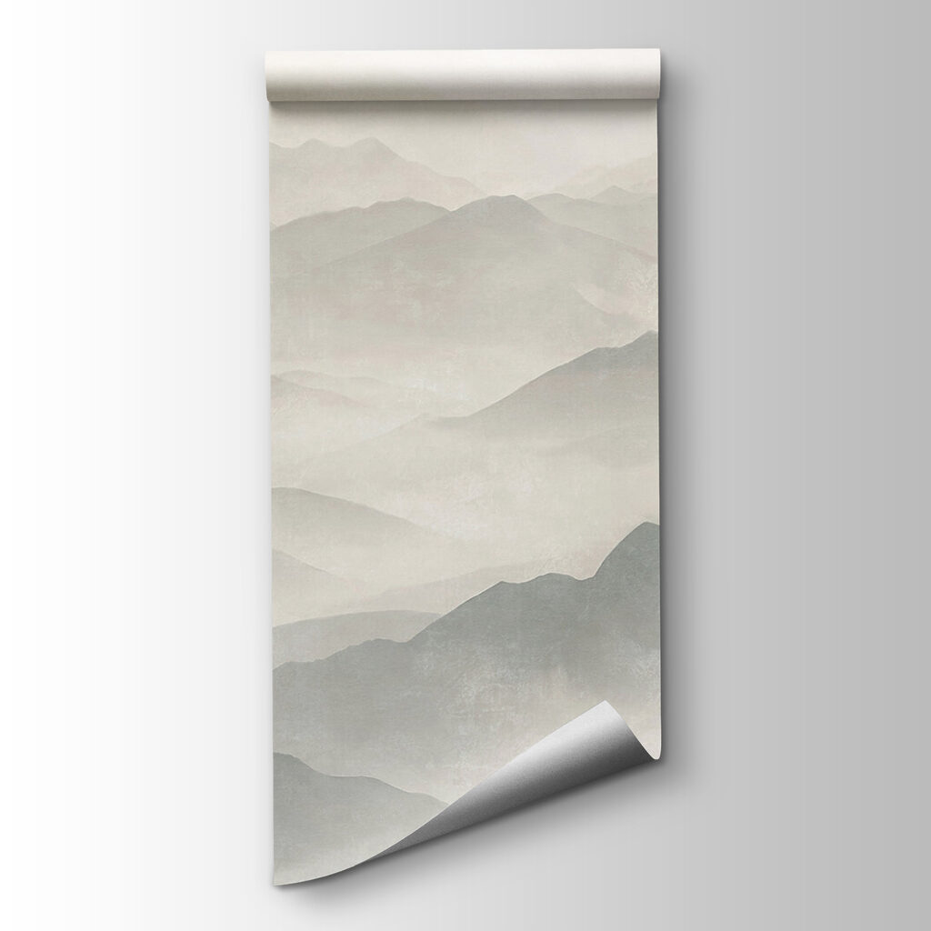 Foggy mountain range