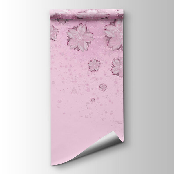 Pink background with flowers