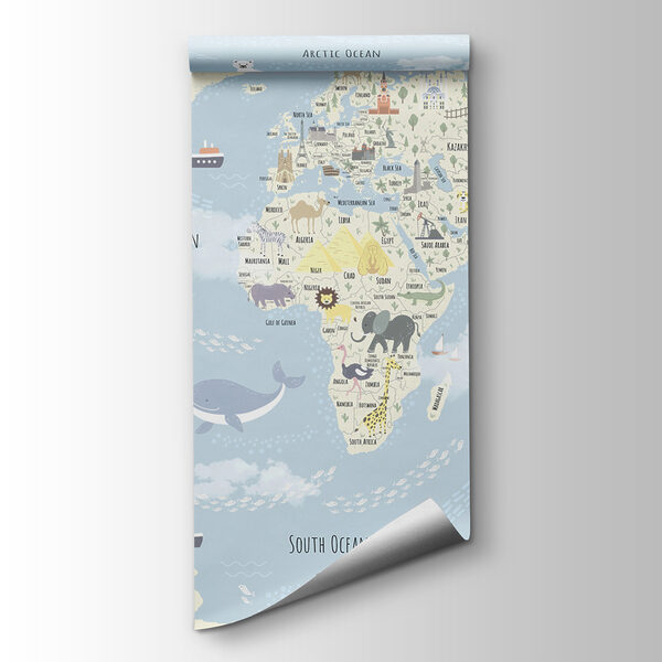 A map of the world with animals A map of the world with animals