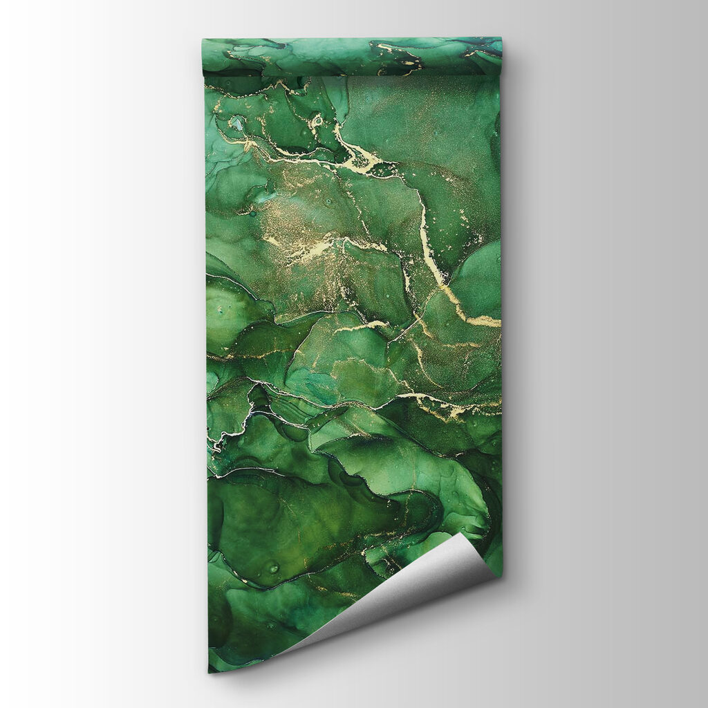 Abstract layers of deep green hues