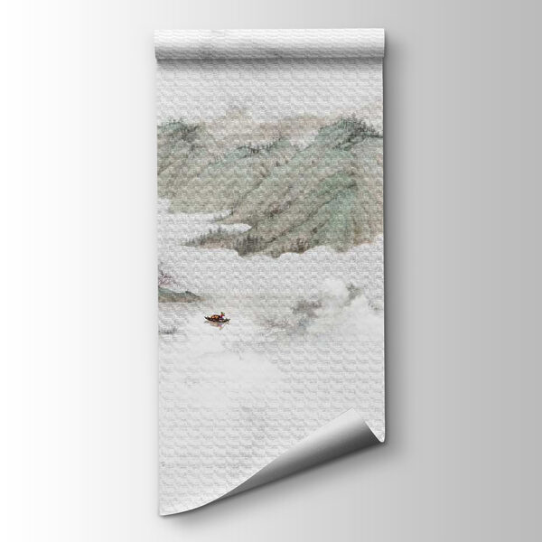 Painting of mountains and trees