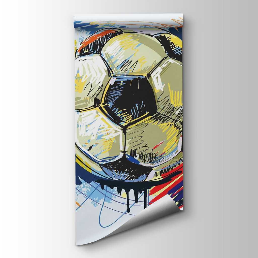 Football ball with colorful scribbles