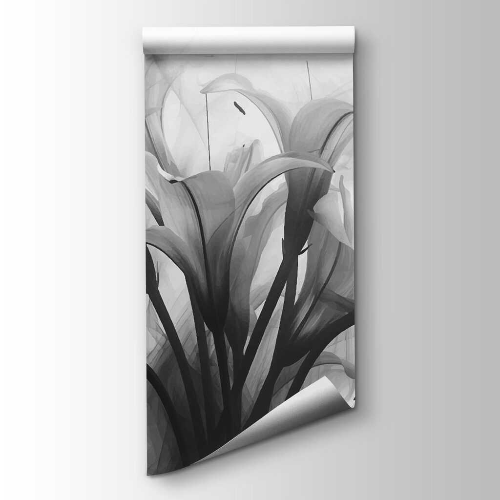 Black and white image of flowers