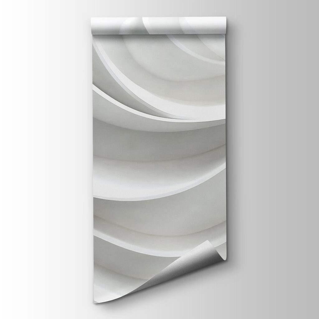 White wall with curved lines