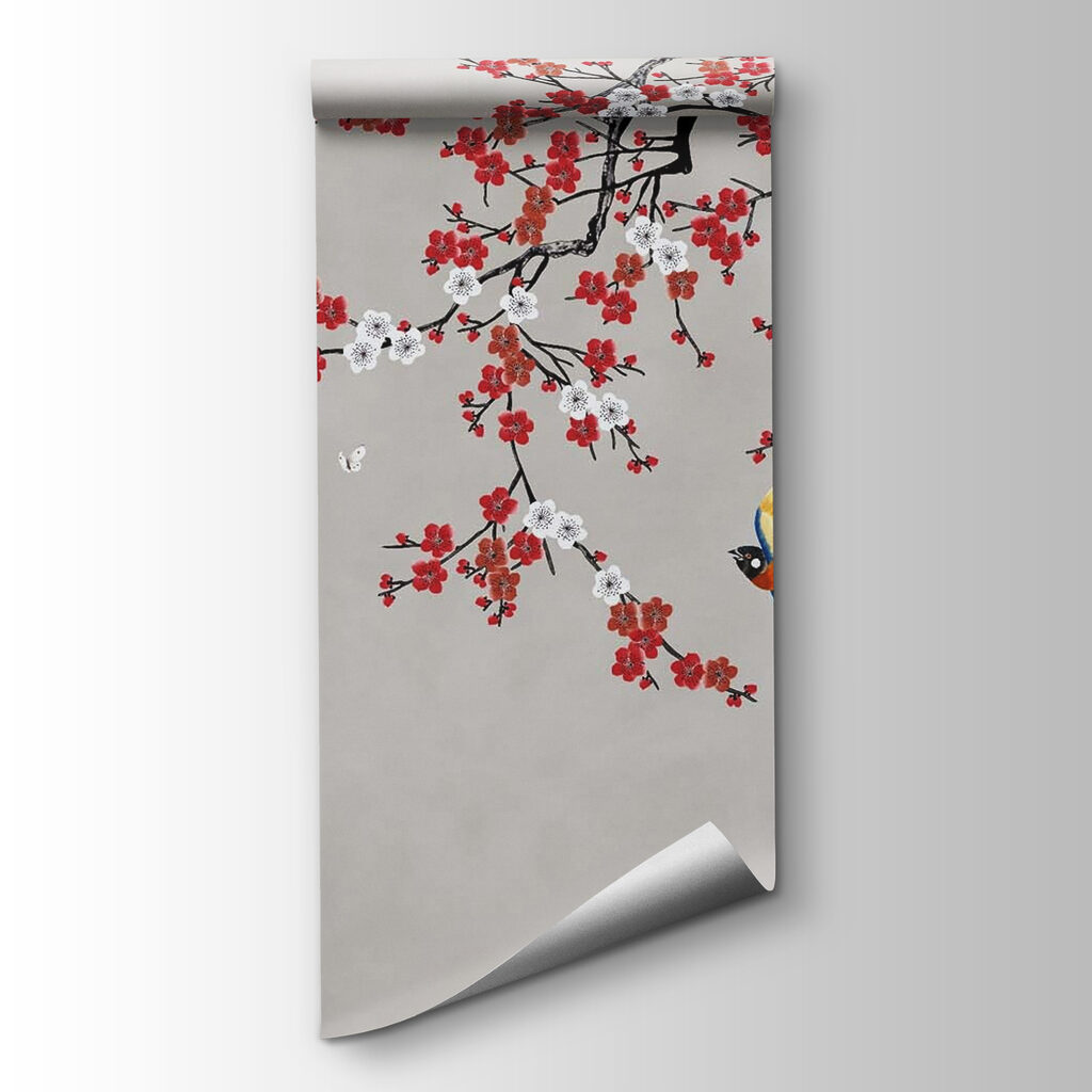 Tree with red and white flowers