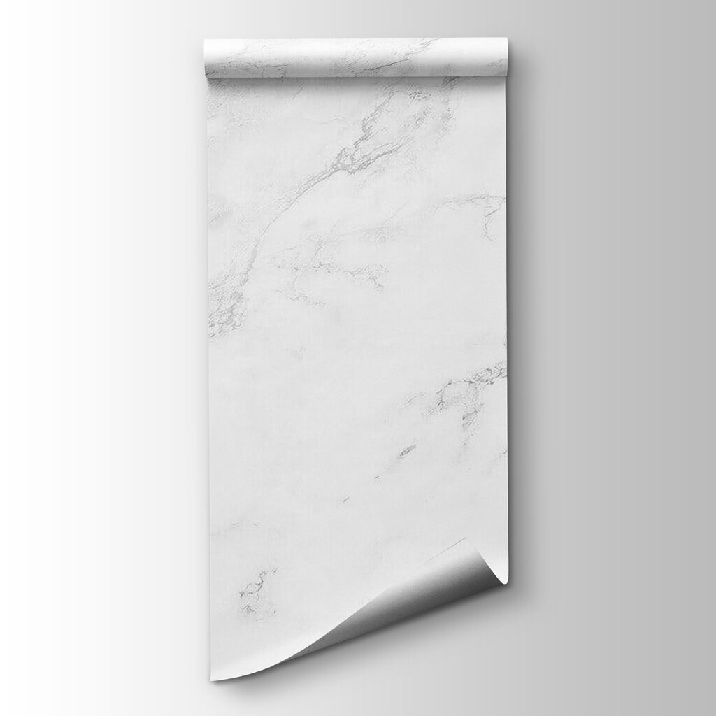 White marble surface with black veins