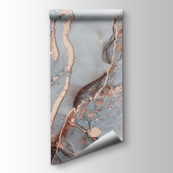 Ethereal Blue and Copper Swirls