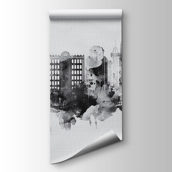 Black and white cityscape