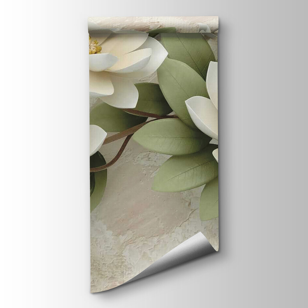 Group of white flowers with green leaves