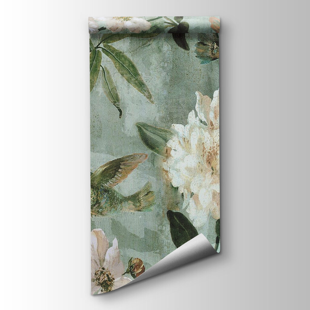 Wallpaper with birds and flowers Wallpaper with birds and flowers