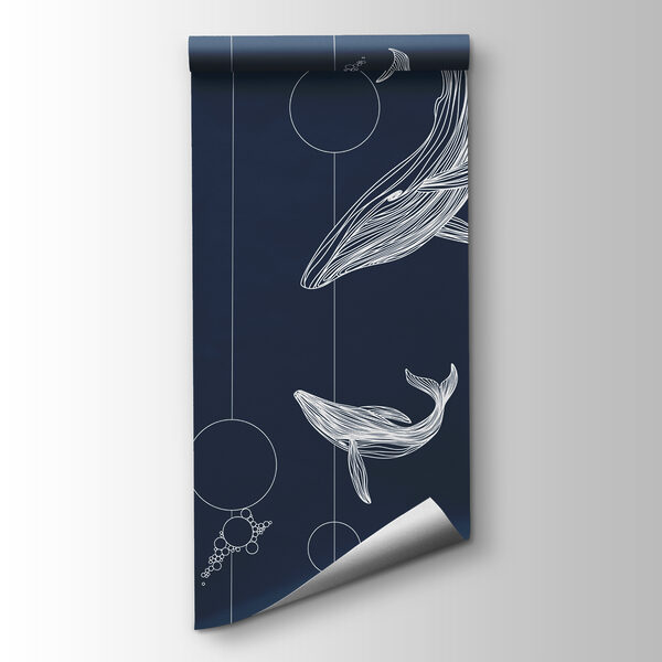 Group of whales and bubbles