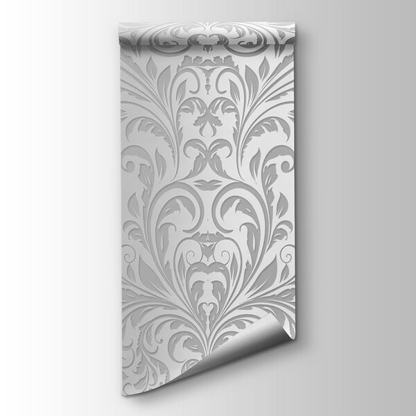 White and grey wallpaper