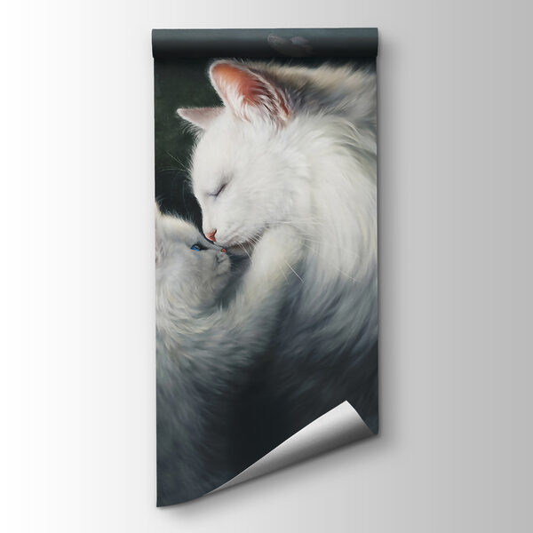 Cat and kitten kissing