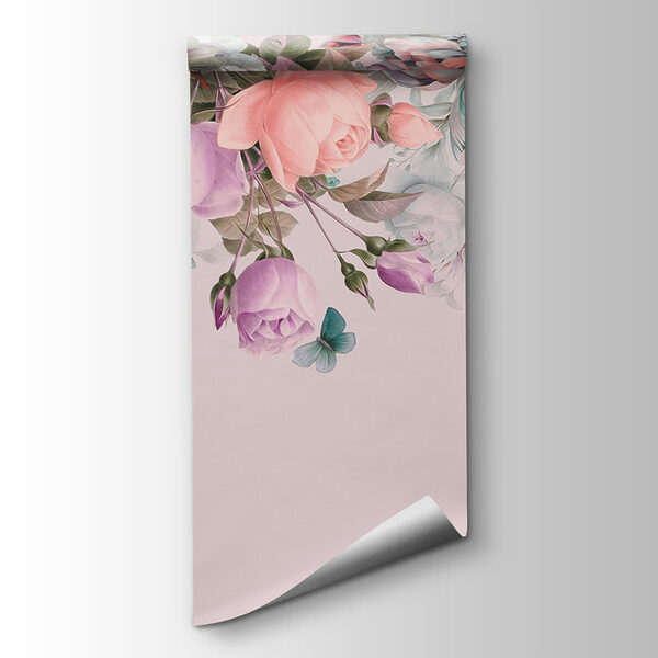 Delicate blooms on soft pink backdrop