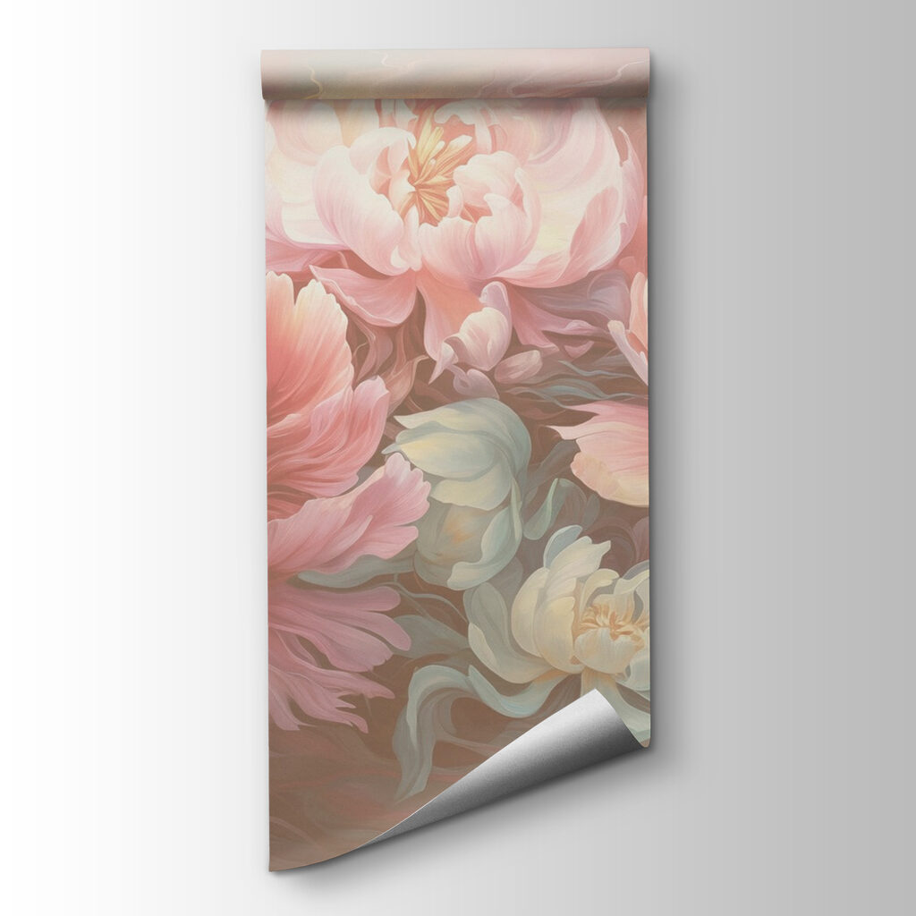 Painting of flowers on a surface